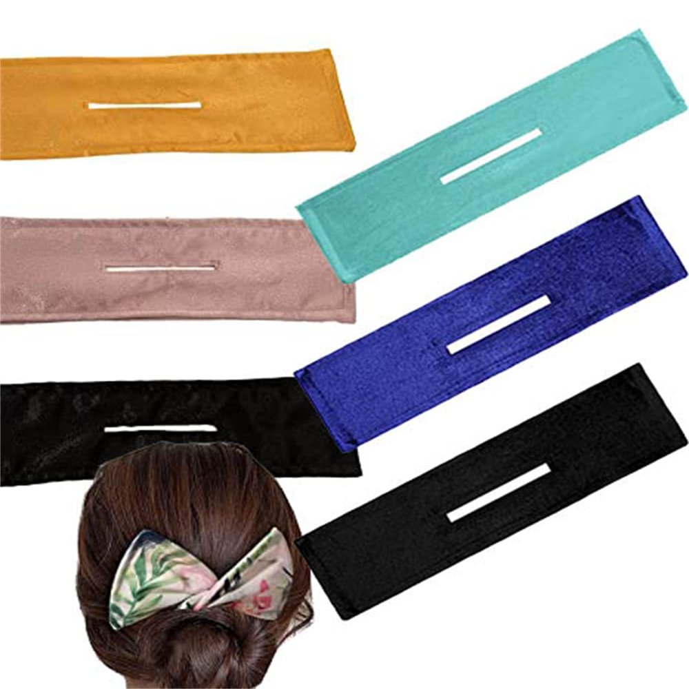 6 Pieces Deft Bun Maker for Hair French Twist Hair Bun Maker, Deft Bun Hair Bun Maker Classy Multicolor Cloth Magic Clip Twister Hairstyle Shaper French Hairstyle Donut Bun Maker Flexible (A)