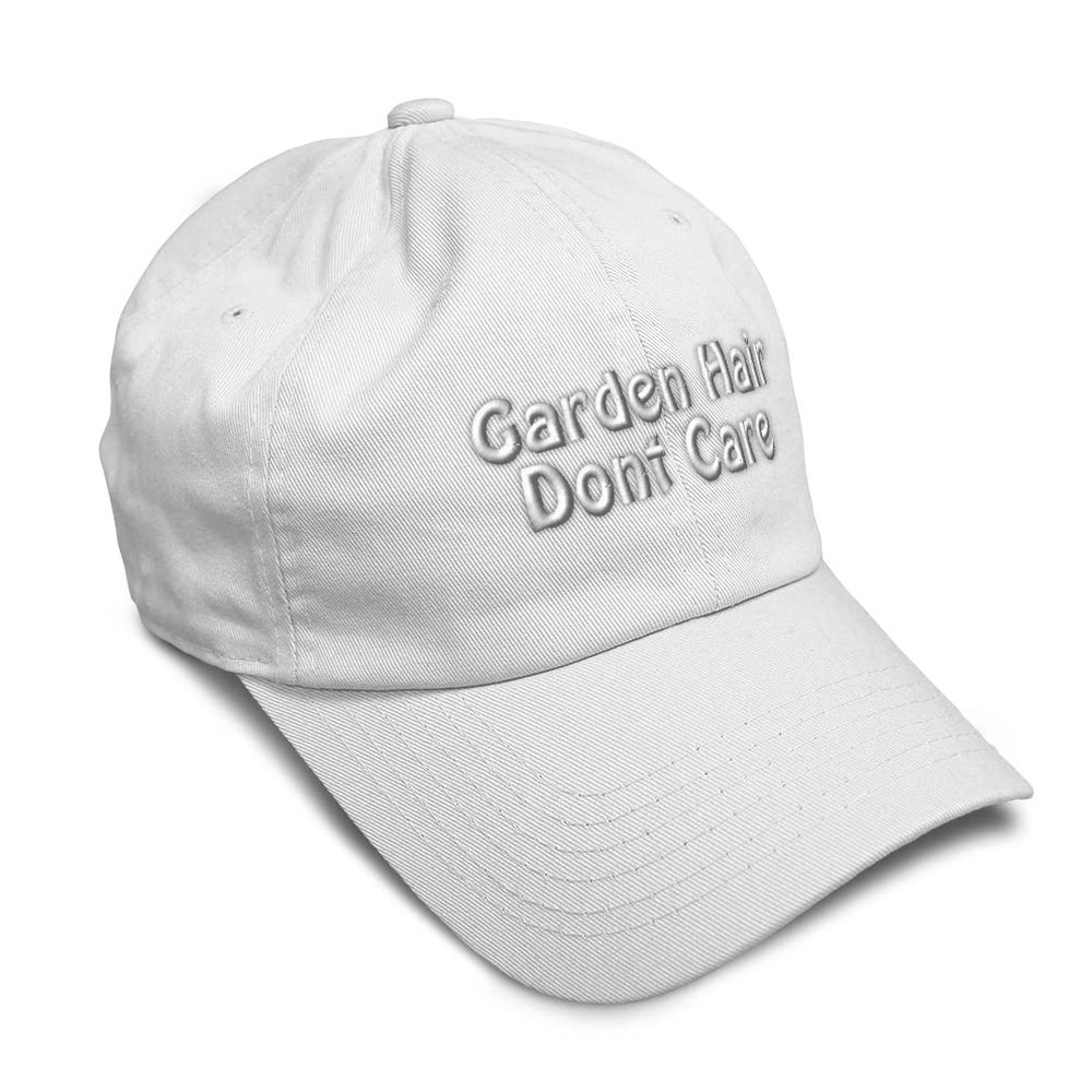 Speedy Pros Soft Baseball Cap Garden Hair Dont Care Hair and Beauty Hair Twill Cotton Dad Hats for Men & Women White