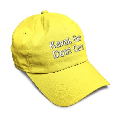Speedy Pros Soft Baseball Cap Kayak Hair Dont Care Hair and Beauty Hair Twill Cotton Dad Hats for Men & Women Yellow