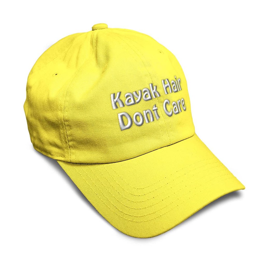 Speedy Pros Soft Baseball Cap Kayak Hair Dont Care Hair and Beauty Hair Twill Cotton Dad Hats for Men & Women Yellow
