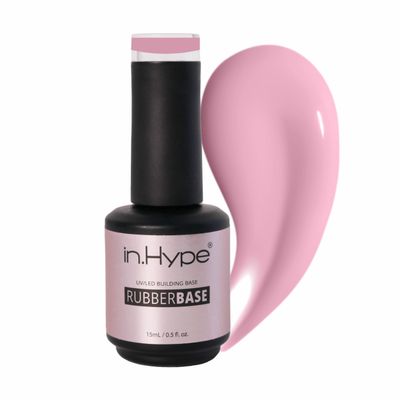 N.HYPE Elastic Rubber Base Coat. UV/LED Curable. Correcting Coating with Enhanced Adhesion. Soak Off (Pink#4)