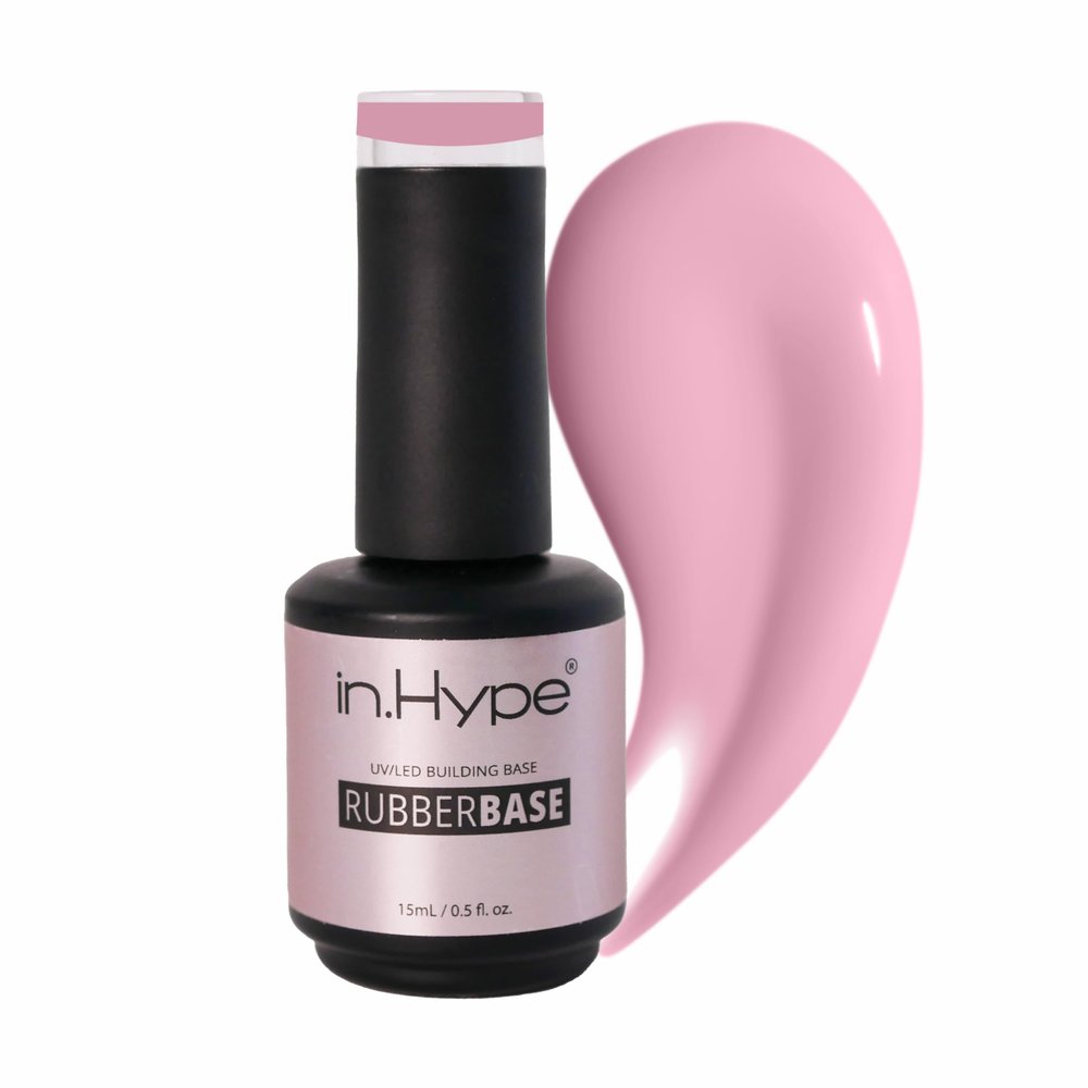 N.HYPE Elastic Rubber Base Coat. UV/LED Curable. Correcting Coating with Enhanced Adhesion. Soak Off (Pink#4)