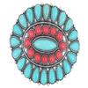 Skelapparel Southwest Bohemian Red Blue squash Blossom hair barrette view 1