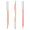 3pcs Straight Handle Eyebrow Trimmer Makeup Eyebrow Shaver Brow Shaper Brow Razor Facial Hair Remover Plastic Handle Eyebrow Trimmer Eyebrow Tools Eyebrow Trimming Shaver view 1