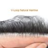 V-Shape PU Base Thin Skin Frontal V-loop Natural Hairline Hair System For Receding Hairline Front Hair 18CM x 4CM FACE MIRACLE From USA (4cm*18cm, 1B# Off Black-100% Light Medium) view 3