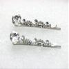 Faship A Pair Of Clear Premium Rhinestone Crystal Floral Hair Clips 2 Pcs Pins view 3
