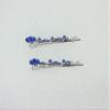 Faship A Pair Of Blue Premium Rhinestone Crystal Floral Hair Clips 2 Pcs Pins view 4
