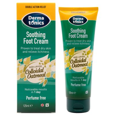 Dermatonics Soothing Foot Cream - Rapid Relief for Dermatitis, Dry Skin Conditions with Calming Colloidal Oatmeal, Suitable for Diabetics and Vegan-Friendly, 4.23 fl oz