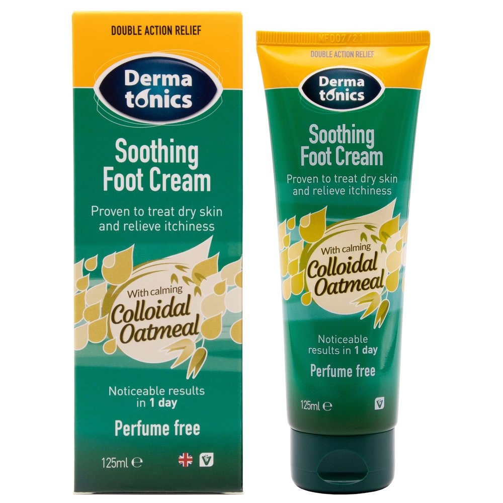 Dermatonics Soothing Foot Cream - Rapid Relief for Dermatitis, Dry Skin Conditions with Calming Colloidal Oatmeal, Suitable for Diabetics and Vegan-Friendly, 4.23 fl oz