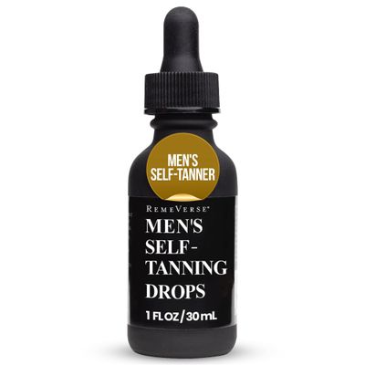 RemeVerse Mens Self-Tanning Drops - Achieve Natural-Looking Even Skin Tone with Customizable Sunless Tanner for Men - Post-Shave Skin Protection - Ideal for All Skin Types and Tones - 1 oz