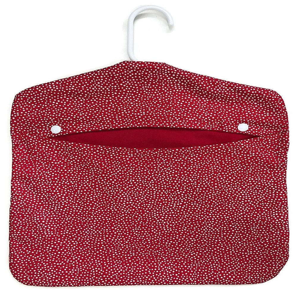 Artisan Cotton Clothespin or Accessory Bag (Small Red Dots)