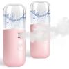 GIVERARE 2 Pack Nano Facial Steamer, Handy Mini Mister, USB Rechargeable Mist Sprayer, 30ml Visual Water Tank Moisturizing&Hydrating for Face, Skin Care, Eyelash Extensions-Pink view 1