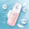 GIVERARE 2 Pack Nano Facial Steamer, Handy Mini Mister, USB Rechargeable Mist Sprayer, 30ml Visual Water Tank Moisturizing&Hydrating for Face, Skin Care, Eyelash Extensions-Pink view 4