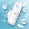 GIVERARE 2 Pack Nano Facial Steamer, Handy Mini Mister, USB Rechargeable Mist Sprayer, 30ml Visual Water Tank Moisturizing&Hydrating for Face, Skin Care, Eyelash Extensionss-White view 4