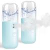 GIVERARE 2 Pack Nano Facial Steamer, Handy Mini Mister, USB Rechargeable Mist Sprayer, 30ml Visual Water Tank Moisturizing&Hydrating for Face, Skin Care, Eyelash Extensions-Blue view 1