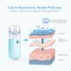 GIVERARE 2 Pack Nano Facial Steamer, Handy Mini Mister, USB Rechargeable Mist Sprayer, 30ml Visual Water Tank Moisturizing&Hydrating for Face, Skin Care, Eyelash Extensions-Blue view 2