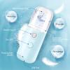 GIVERARE 2 Pack Nano Facial Steamer, Handy Mini Mister, USB Rechargeable Mist Sprayer, 30ml Visual Water Tank Moisturizing&Hydrating for Face, Skin Care, Eyelash Extensions-Blue view 4