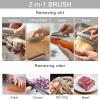 2 Pieces Nail Brushes for Cleaning, Beomeen Stainless Steel Fingernail Cleaner, Hand Nail Toes Cleaning and Scrubbing Brushes, Pedicure Nail Scrubber Non-Slip for Kitchen, Men & Mechanics view 2