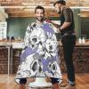 visesunny Barber Cape Purple Skull Polyester Hair Cutting Salon Cape Apron Anti-Static Haircut Water-Resistant Shaving Cloth Beard Shaving Bib Hairdressing Cape view 2