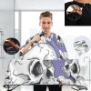visesunny Barber Cape Purple Skull Polyester Hair Cutting Salon Cape Apron Anti-Static Haircut Water-Resistant Shaving Cloth Beard Shaving Bib Hairdressing Cape view 3