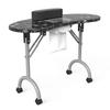 Manicure Nail Table - Portable Folding Nail Station, Manicure Table Nail Tables for Technician, Nail Desk Dust Collector, 4 Lockable Wheels, Carrying Bag 35.4inch x 14.5inch x 28.7inch, Black&white view 1