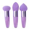 3Pcs Foundation Sponge Puff Mushroom Head Cosmetic Blending Sponge Makeup Puff Facial Sponge BB Cream Foundation Makeup (Purple) view 1