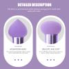 3Pcs Foundation Sponge Puff Mushroom Head Cosmetic Blending Sponge Makeup Puff Facial Sponge BB Cream Foundation Makeup (Purple) view 3