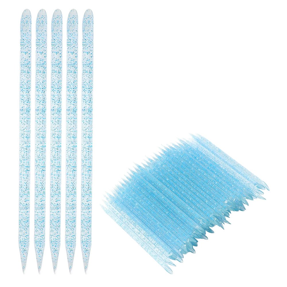 100 Pcs Nail Care Cuticle Pusher, Nail Care Sticks for Cuticle Pusher Rubber Cleaning Pen Dead Skin Cleaner Peeling Peeling Nail Art Manicure Tool(blue)