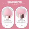 3Pcs Foundation Sponge Puff Mushroom Head Cosmetic Blending Sponge Makeup Puff Facial Sponge BB Cream Foundation Makeup (Pink) view 3