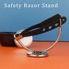 Dioche Curved Shaver Stand, Stainless Steel Single Head Shaving Brush Holder Safety Support Accessories for Men view 2