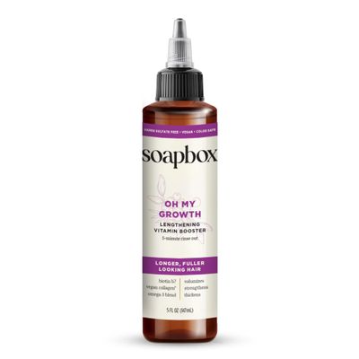 Soapbox Oh My Growth, Lengthening Vitamin Booster Treatment for All Hair Types with Biotin, Vegan Collagen & Vitamins A & C, Paraben & Cruelty Free, For Thicker, Fuller Hair for Men & Women (5 oz)