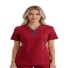 SOULMATE Women's Alexa Scrub Top, Red, M view 1