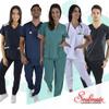 SOULMATE Women's Alexa Scrub Top, Red, M view 2
