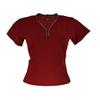 SOULMATE Women's Alexa Scrub Top, Red, M view 3