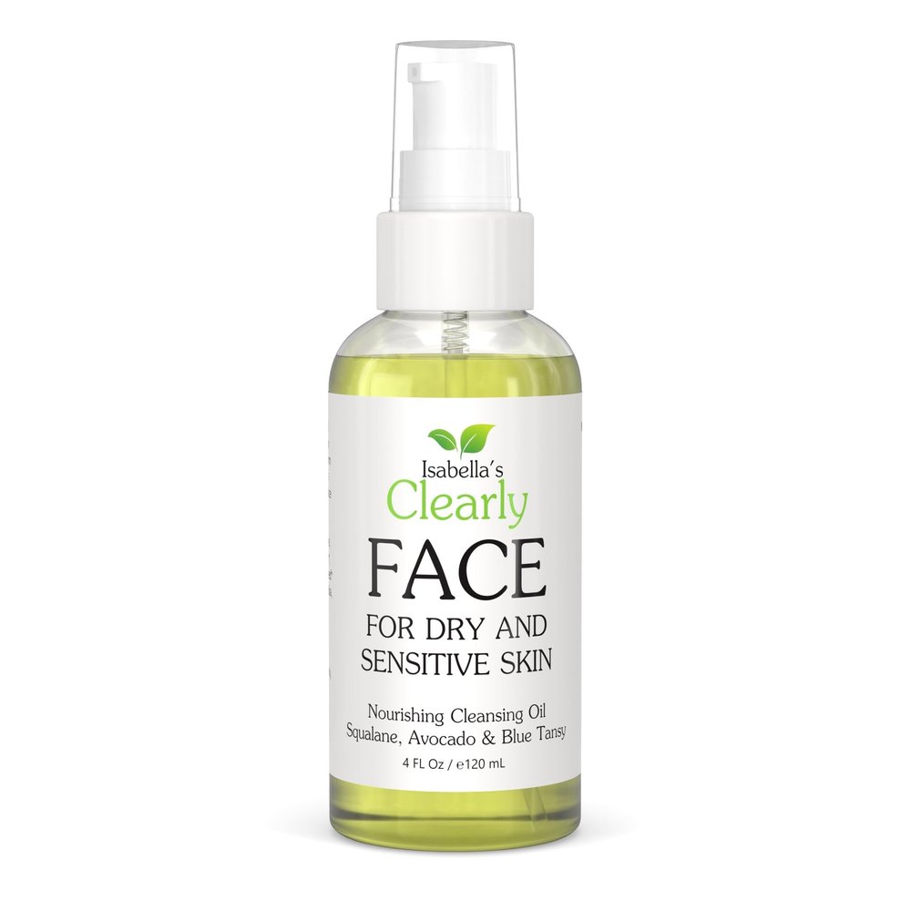 Clearly FACE, Natural Oil Cleanser Face Wash and Makeup Remover | Gentle Cleansing Oil with Avocado, Argan, Blue Tansy and Vegan Squalane | Pure & Toxin-Free, Water Free, Made in USA