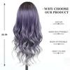 Esmee 24 Inches Ombre Purple to Grey Wigs for Women Synthetic Heat Resistant Fiber Natural Long Wave Wigs for Daily Party Cosplay Wear view 4