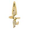 Women Fingernail Rings, Rhinestones Nail Cover Ring, Fashionable Finger Manicure Jewelry, Finger Nail Rings for Nail Art Decoration(Gold) view 1