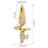Women Fingernail Rings, Rhinestones Nail Cover Ring, Fashionable Finger Manicure Jewelry, Finger Nail Rings for Nail Art Decoration(Gold) view 4