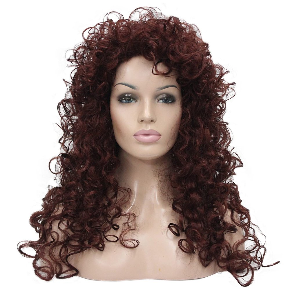 Aimole Synthetic Heat Resistant Hair Long Curly Wigs Cosplay Women Wig (35A)