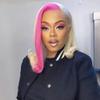 16 Inch Pink Lace Bob Wigs Remy Hair Silky Straight 13x6 Lace Front Wig Swiss Lace for Women 150% Density Middle Part Pink Bob wigs Bleached Knots with Baby Hair Pre Plucked Ombre Blonde Bob Wigs view 2