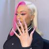 16 Inch Pink Lace Bob Wigs Remy Hair Silky Straight 13x6 Lace Front Wig Swiss Lace for Women 150% Density Middle Part Pink Bob wigs Bleached Knots with Baby Hair Pre Plucked Ombre Blonde Bob Wigs view 3