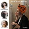 JasmineM Microfiber Hair Towel Wrap for Women, Halloween Bat Super Absorbent Hair Drying Towels, Quick Dry Hair Turban for Curly Hair, Wet Hair, Long & Thick Hair, Orange Black view 2