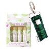 Nature's Silk Lip Balm, Organic (4-pack with Snowy Green Plaid Keychain) view 1