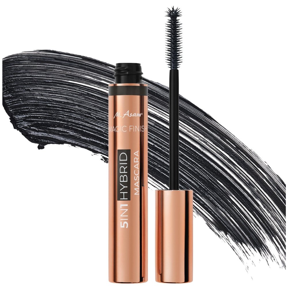 M. Asam MAGIC FINISH 5in1 Hybrid Mascara Deep Black - Mascara for volume, lengthening, definition, care & optimal shape, eye make-up with nourishing argan oil & carnauba wax, 0.27 Fl Oz