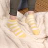 BambooMN Women's Super Soft Aloe Infused Fuzzy Nylon Spa Socks - Size 4-8 - Yellow Stripes - 3 Pairs view 3