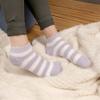 BambooMN Women's Super Soft Aloe Infused Fuzzy Nylon Spa Socks - Size 9-12 - Purple Dots - 3 Pairs view 2