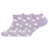 BambooMN Women's Super Soft Aloe Infused Fuzzy Nylon Spa Socks - Size 4-8 - Purple Dots - 3 Pairs view 1