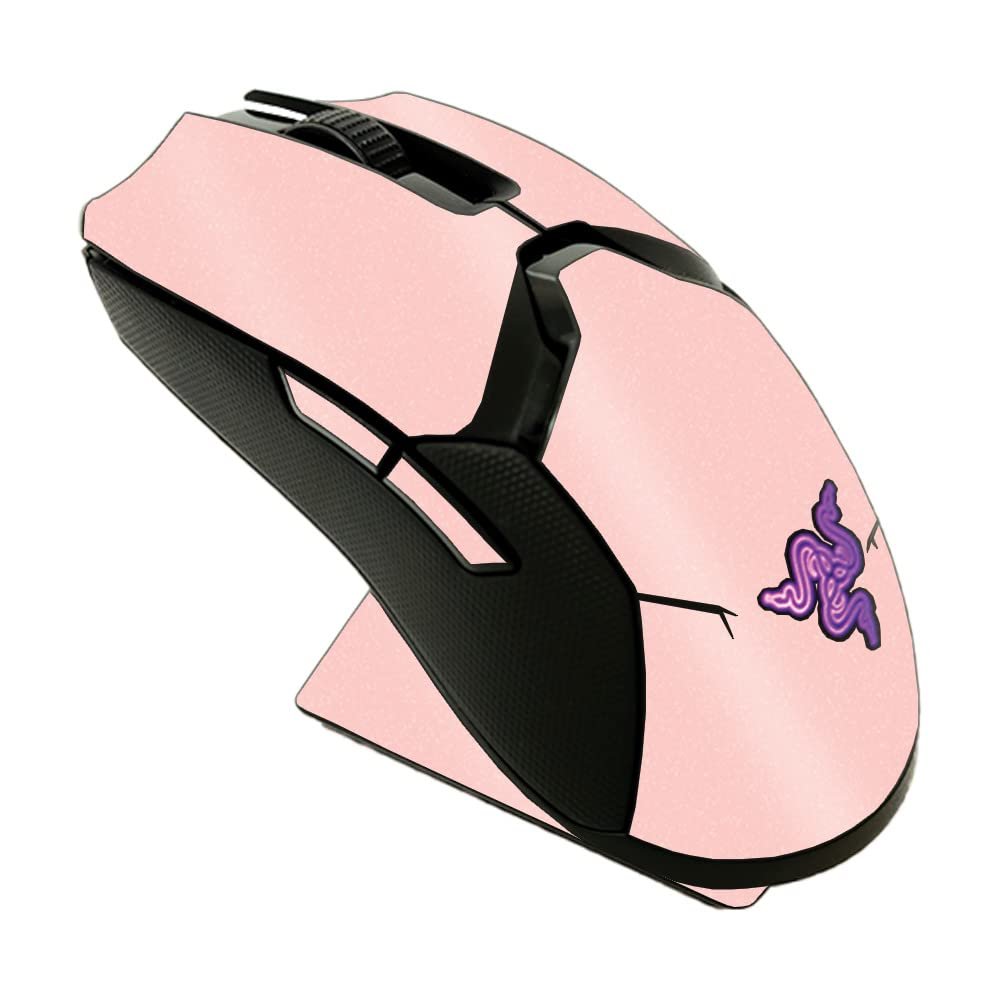 MightySkins Glossy Glitter Skin Compatible with Razer Viper Ultimate - Solid Blush | Protective, Durable High-Gloss Glitter Finish | Easy to Apply and Change Styles | Made in The USA