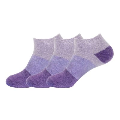 BambooMN Women's Super Soft Aloe Infused Fuzzy Nylon Spa Socks - Size 9-12 - Purple - 3 Pairs