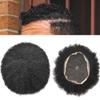 Afro Curly Mens Toupee Full Swiss Lace African American Wigs All Transparent Lace Hairpiece Replacement Kinky Curly Human Hair System for Black Men 8 "x 10"SINGA HAIR (6mm Afro Wavy, 110# Jet BlackWith 10% Gray) view 1